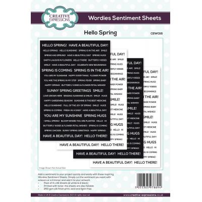 Creative Expressions Wordies Sentiment Sheets - Hello Spring