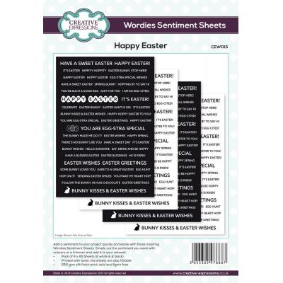 Creative Expressions Wordies Sentiment Sheets - Happy Easter