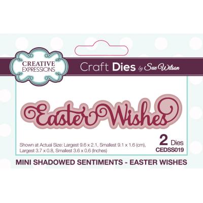 Creative Expressions Sue Wilson Mini Expressions Craft Dies - Shadowed Sentiments - Easter Wishes