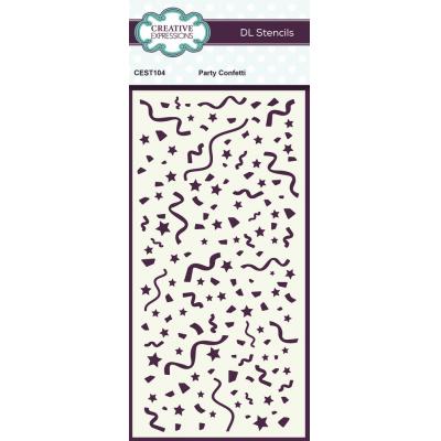 Creative Expressions Slimline Stencils - Party Confetti