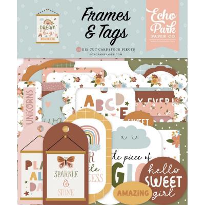 Echo Park Dream Big Little Girl Die Cuts - Frames & Tags