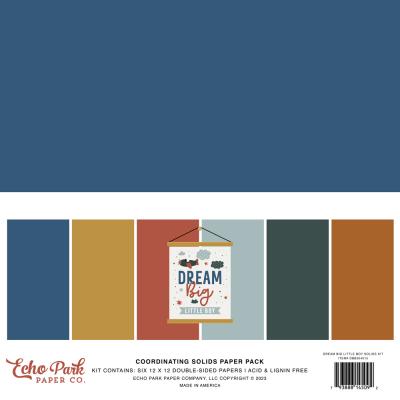 Echo Park Dream Big Little Boy Cardstock - Solid Kit