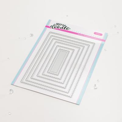 Heffy Doodle Dies - Mini Scalloped Metric Rectangle