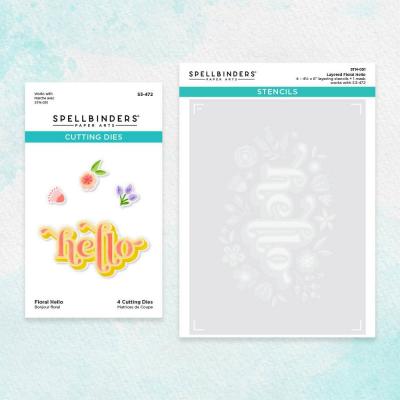 Spellbinders Etched Dies & Stencil - Floral Hello