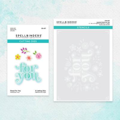 Spellbinders Etched Dies & Stencil - Floral For You