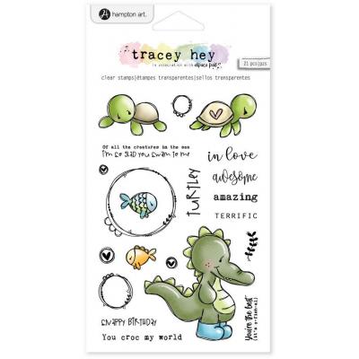 Hampton Art Clear Stamps -  Croc My World