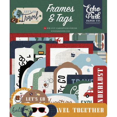 Echo Park Let's Go Travel Die Cuts - Frames & Tags