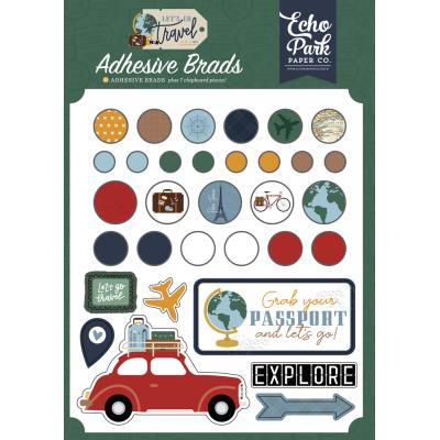 Echo Park Let's Go Travel Embellishments - Adhesive Brads