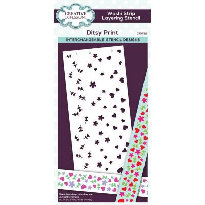 Creative Expressions Washi Strip Layering Stencil - Ditsy Print