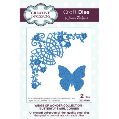 Creative Expressions Jamie Rodgers Wings Of Wonder Craft Dies - Butterfly Swirl Corner