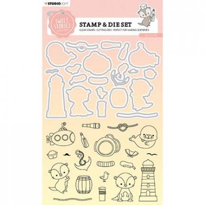 StudioLight Sweet Stories Nr.58 Stamps und Dies - Sea Shore