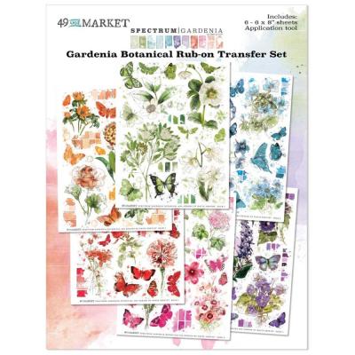 49 and Market Spectrum Gardenia Sticker - Botanical Rub-Ons