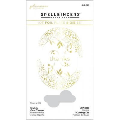 Spellbinders Hot Foil Plate and Die - Stylish Oval Thanks