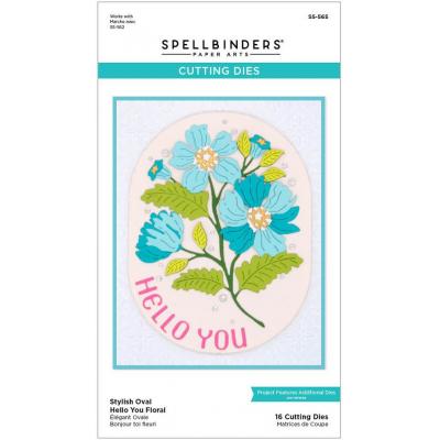 Spellbinders Etched Dies - Stylish Oval Hello You Floral