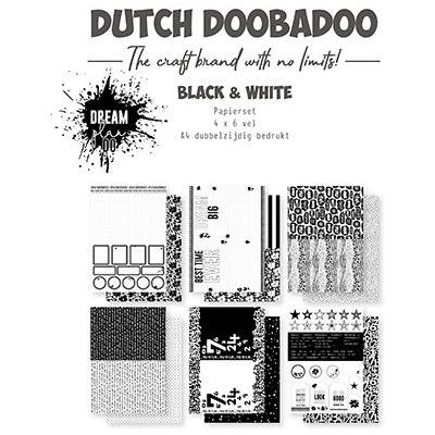 Dutch DooBaDoo Designpapiere - Black & White