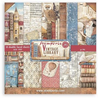 Stamperia Vintage Library Designpapiere - Paper Pack