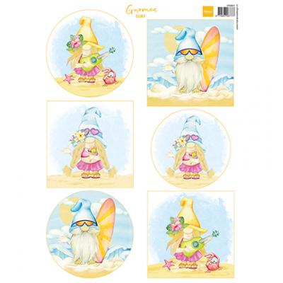 Marianne Design Ausschneidebogen - Gnomes On The Beach - Surf