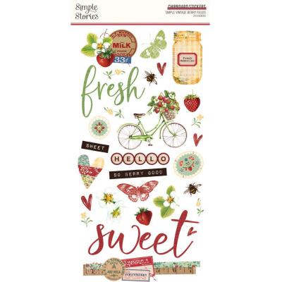 Simple Stories Vintage Berry Fields Sticker - Chipboard Stickers