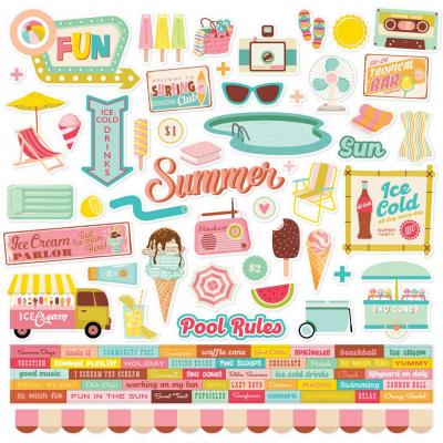 Simple Stories Retro Summer Sticker - Cardstock Stickers