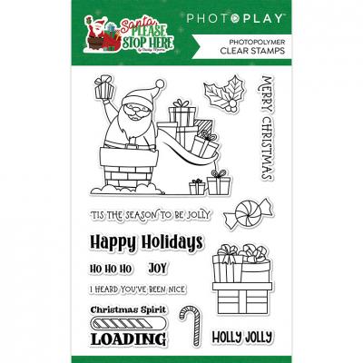 Photoplay Clear Stamps - Santa Please Stop Here
