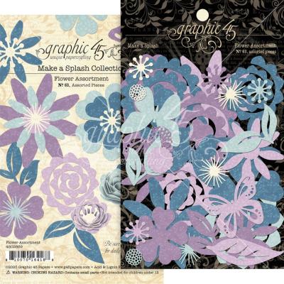 Graphic 45  Make A Splash Die Cuts - Flower Assortment