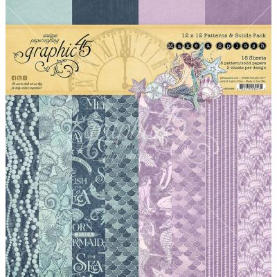 Graphic 45 Make A Splash Designpapiere - Patterns & Solids Pack