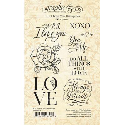 Graphic 45 I Love You Clear Stamps - I Love You