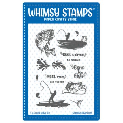 Whimsy Stamps Deb Davis Clear Stamps - Born To Fish