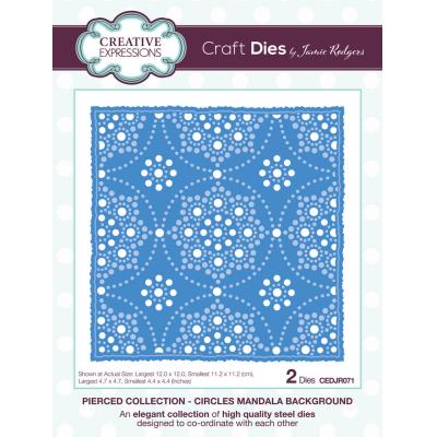 Creative Expressions Sue Wilson Craft Die - Pierced Collection - Circles Mandala Background