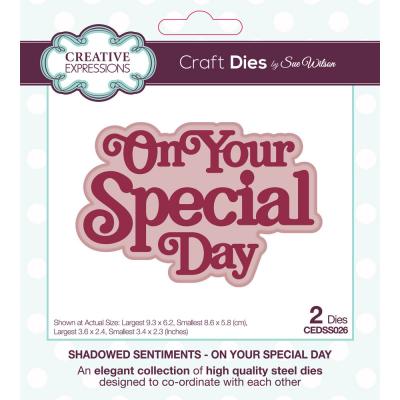 Creative Expressions Sue Wilson Craft Die - Shadowed Sentiments - On Your Special Day