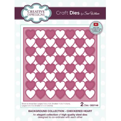 Creative Expressions Sue Wilson Craft Die - Background Collection - Checkered Heart