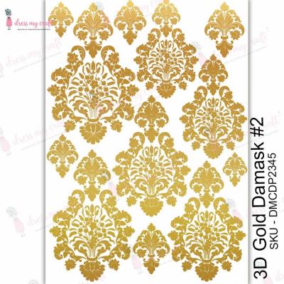 Dress My Craft Transfer Me - 3D Gold Damask #2