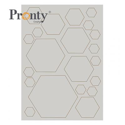 Pronty Grey Chipboard A4 - Hexagon