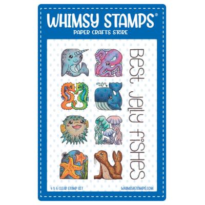 Whimsy Stamps Clear Stamps - Ocean Tiles - Best Fishes