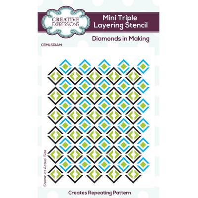 Creative Expressions Mini Triple Layering Stencil - Diamonds in Making