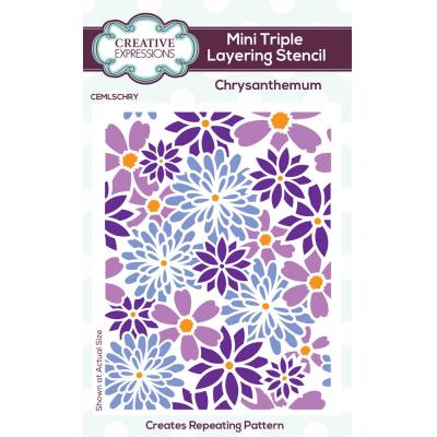 Creative Expressions Mini Triple Layering Stencil - Chrysanthemum