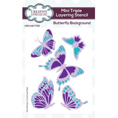 Creative Expressions Mini Triple Layering Stencil - Butterfly Background