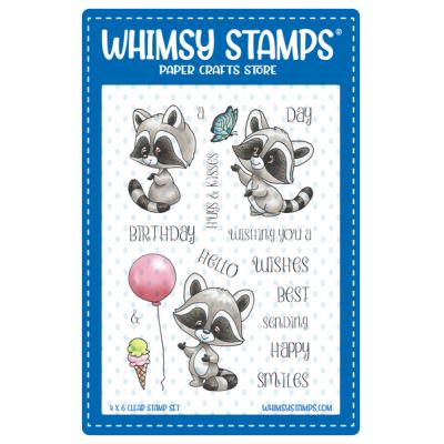 Whimsy Stamps Stempel - Raccoon Happy Day