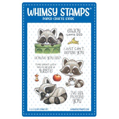 Whimsy Stamps Stempel - Raccoon How've You Bin