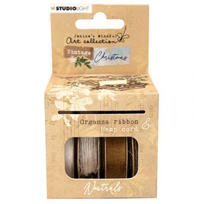 StudioLight Jenine's Vintage Christmas - Brown Organza & Hemp Cord