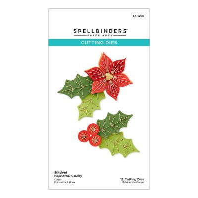 Spellbinders Etched Dies - Stitched Poinsettia & Holly