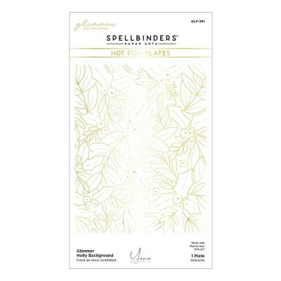 Spellbinders Hot Foil Plate - Glimmer Holly Background