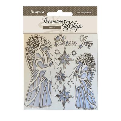 Stamperia Christmas Mixed Media Decorative Chips - Angels