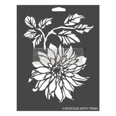 Prima Marketing Re-Design Decor Stencil - Dahlia Garden