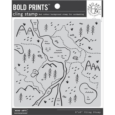 Hero Arts Cling Stamp - Trail Map Bold Prints