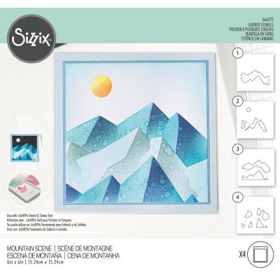 Sizzix Layered Stencils Mountain Scene