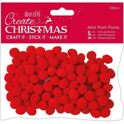 Papermania Create Christmas Mini Pom Poms Red