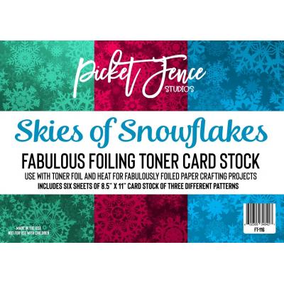 Picket Fence Studios Fabulous Foiling Toner Card Stock - Skies of Snowflakes