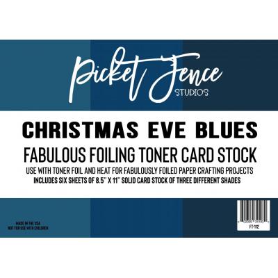Picket Fence Studios Fabulous Foiling Toner Card Stock - Christmas Eve Blues