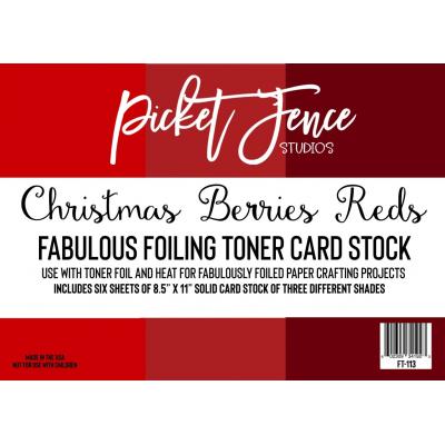 Picket Fence Studios Fabulous Foiling Toner Card Stock - Christmas Berries Reds